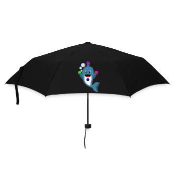 Dolphin juggler juggling - Umbrella (small) - black - Front