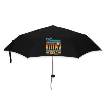 Juli 1984, Juli 1984 Geburtstagsgeschenk. - Regenschirm (klein) - Schwarz - Vorne