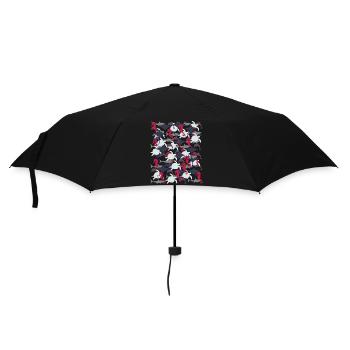 Raie, requin, dauphin, tortue de mer, hippocampe - Parapluie standard - noir - Devant