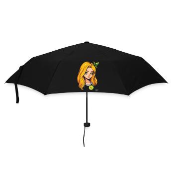 Das Orange-Zitronen-Mädchen - Regenschirm (klein) - Schwarz - Vorne