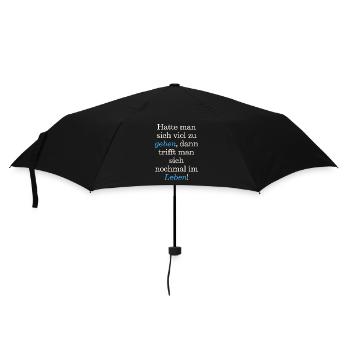 Spruch, T-Shirt, Hatte man sich viel zu geben, - Regenschirm (klein) - Schwarz - Vorne