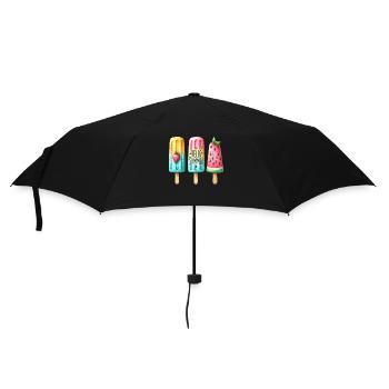 Hello Summer. Happy Popsicle Design, Ice Cream, - Umbrella (small) - black - Front