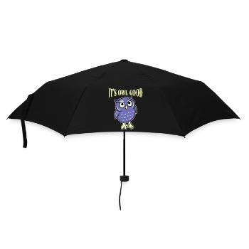 It's Owl Good Nocturnal Birds Of Prey Lover Humor - Umbrella (small) - black - Front