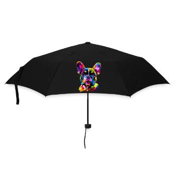 Bouledogue français couleurs colorées Pop Art Great Dane - Parapluie standard - noir - Devant
