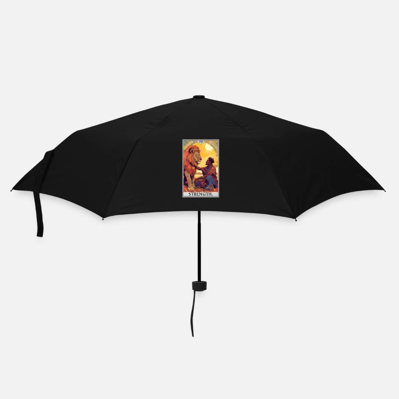 Tarotkarten Tarotkarte Strength Kraft - Regenschirm (klein) - Schwarz