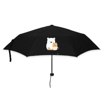 Big Bear and Little Bear in a Coffee Cup - Umbrella (small) - black - Front