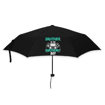 Bruder des Geburtstagskind-Gaming-Designs - Regenschirm (klein) - Schwarz - Vorne