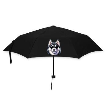 Cool husky with sunglasses - Umbrella (small) - black - Front