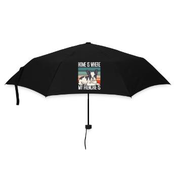 Maison Bouledogue Français Rétro - Parapluie standard - noir - Devant