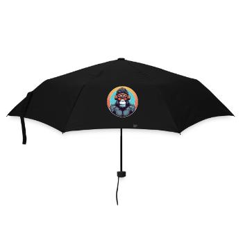 hipper Hipster Fitness Studio Kopfhörer Affe - Regenschirm (klein) - Schwarz - Vorne