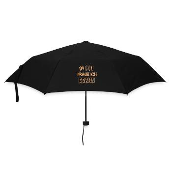 En mai, je porte du marron en disant la couleur marron - Parapluie standard - noir - Devant