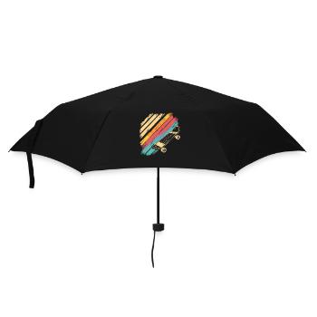 Skateboarding Skizze Retro - Regenschirm (klein) - Schwarz - Vorne
