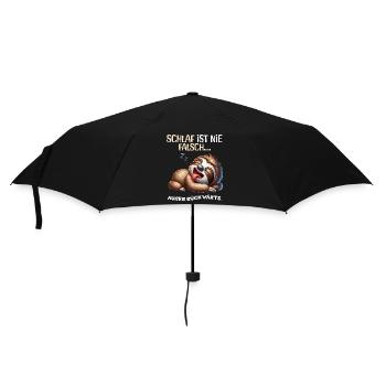 Bin Müde Faul Lustige Schlafanzug Morgenmuffel - Regenschirm (klein) - Schwarz - Vorne