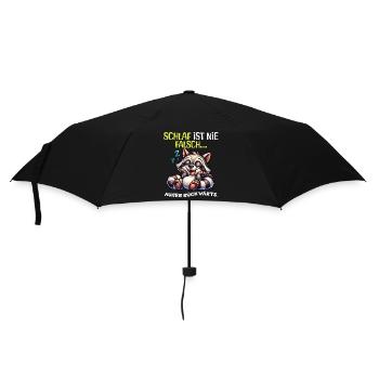 Bin Müde Faul Lustige Schlafanzug Morgenmuffel - Regenschirm (klein) - Schwarz - Vorne