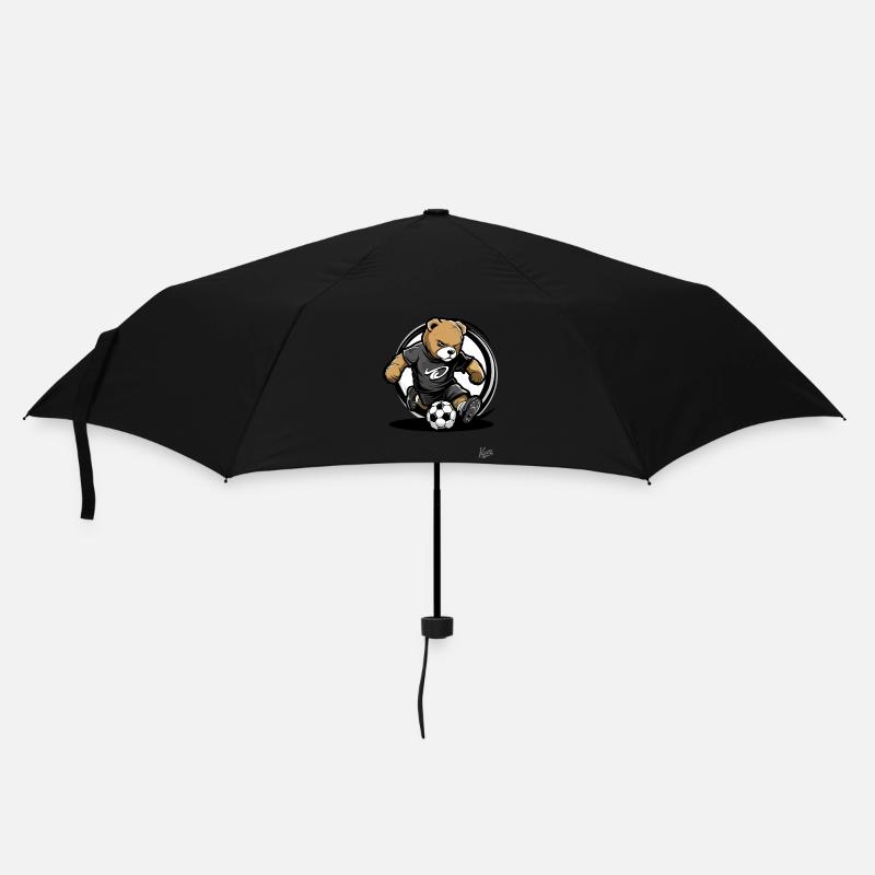Fußball Bär - Regenschirm (klein) - Schwarz