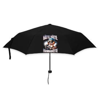 Lustiges Radfahrer - Hätte Hätte Fahrradkette - Regenschirm (klein) - Schwarz - Vorne