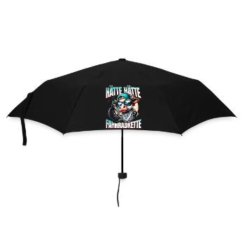 Lustiges Radfahrer - Hätte Hätte Fahrradkette - Regenschirm (klein) - Schwarz - Vorne