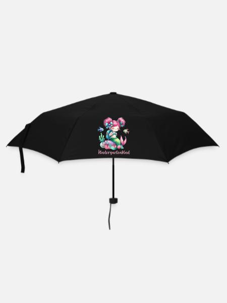 Kindergartenkind Vorschulkind Meerjungfrau - Regenschirm (klein) - Schwarz