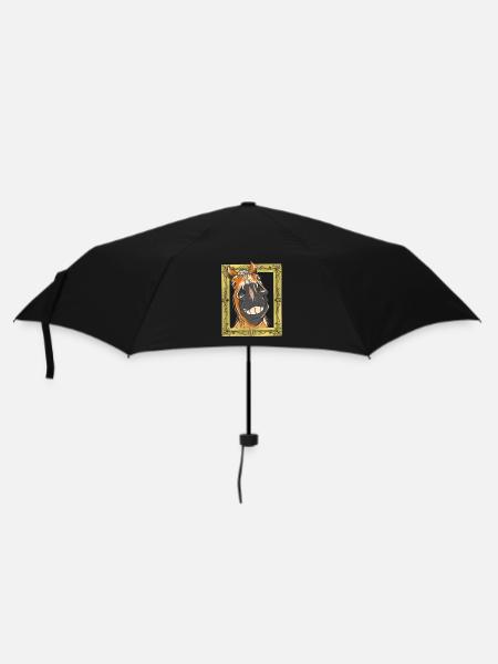 Tête de cheval Cheval Chevaux - Parapluie standard - noir