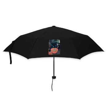Anime Fan Ramen Cat Streetwear Aesthetic Style - Umbrella (small) - black - Front