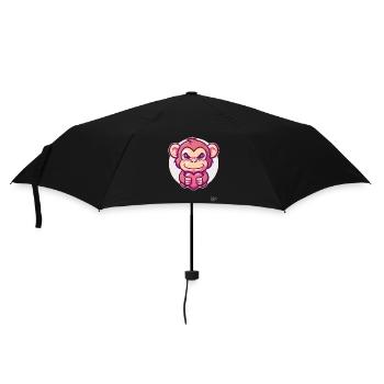 Singe mignon avec du cœur et de l’amour - Parapluie standard - noir - Devant