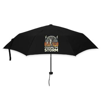Erlebe Die Faszinierende Welt Des Tornadojagens - Regenschirm (klein) - Schwarz - Vorne