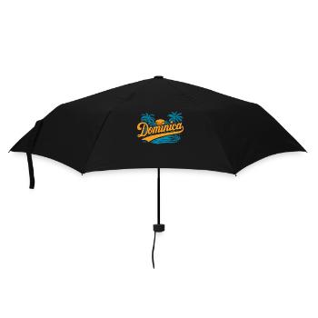 Dominica Souvenir – Tropical Palm Trees and - Umbrella (small) - black - Front
