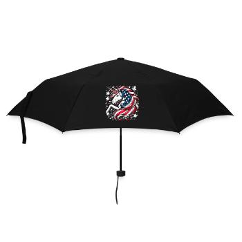 Magical Patriotism American Unicorn USA - Umbrella (small) - black - Front