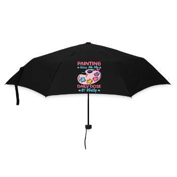 Artist Painter Graphic Painting My Daily Dose Art - Umbrella (small) - black - Front