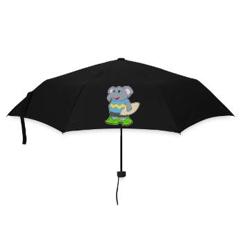 Elephant Surfing Surfboard Summer - Umbrella (small) - black - Front