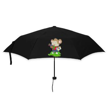 Affe Weihnachten Paket - Regenschirm (klein) - Schwarz - Vorne