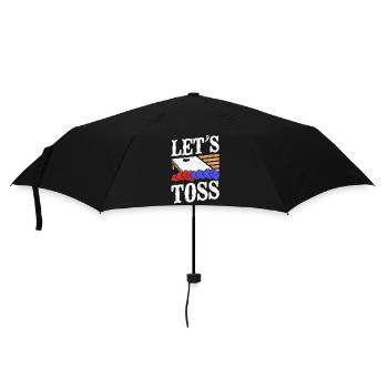Joueur de sac de haricots de l’équipe Cornhole - Parapluie standard - noir - Devant