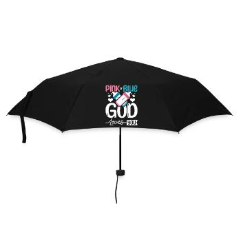 Pink or blue god loves you - Regenschirm (klein) - Schwarz - Vorne