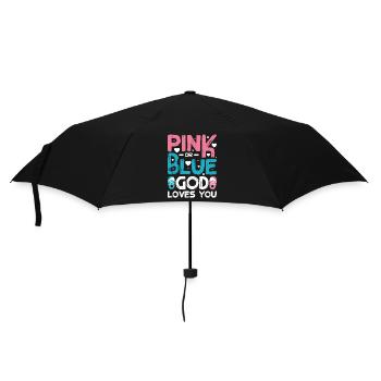 Pink or blue god loves you - Regenschirm (klein) - Schwarz - Vorne