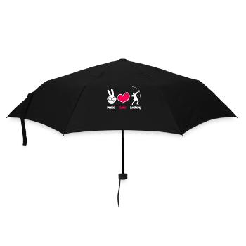 Tir à l’arc Paix Amour Tir à l’arc - Parapluie standard - noir - Devant
