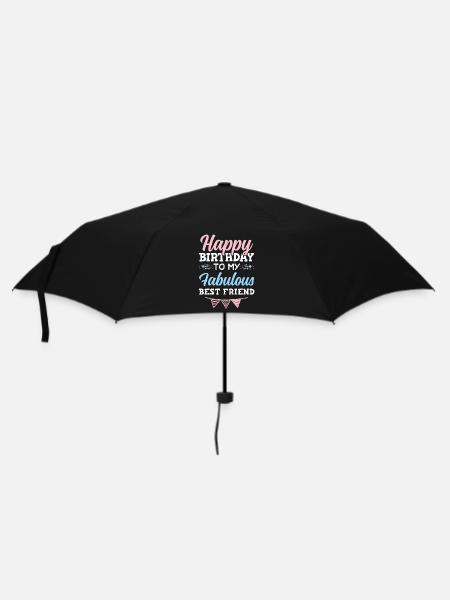happy birthday friend - Regenschirm (klein) - Schwarz
