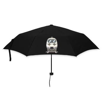 Zug Cartoon Stil - Regenschirm (klein) - Schwarz - Vorne