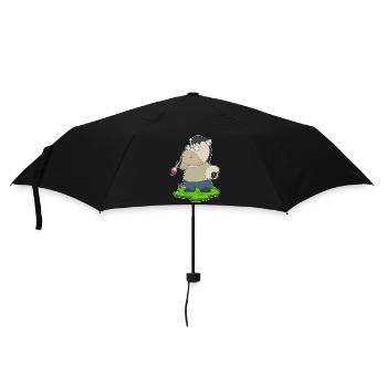 Pferd Maler Pinsel Malen - Regenschirm (klein) - Schwarz - Vorne