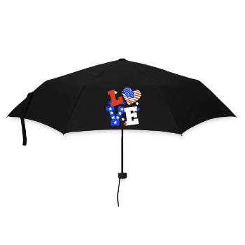 4. Juli USA Flagge - Regenschirm (klein) - Schwarz - Vorne