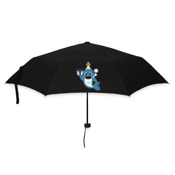 Chapeau de fête d’anniversaire dauphin - Parapluie standard - noir - Devant