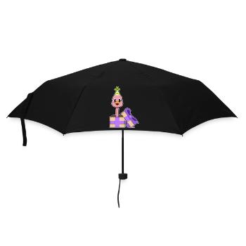 Chapeau de fête d’anniversaire Flamingo - Parapluie standard - noir - Devant