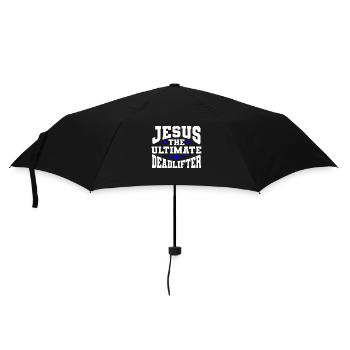 Jesus Ultimate Deadlifter Workout Christian Gym - Umbrella (small) - black - Front