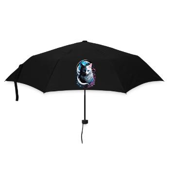 Yin and yang fantasy cat - Umbrella (small) - black - Front