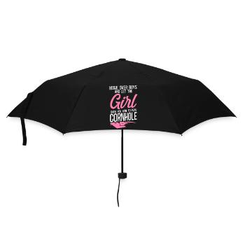 Cornhole Team Bean Bag Player - Regenschirm (klein) - Schwarz - Vorne