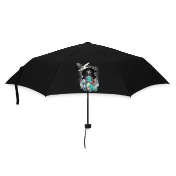 Drache Drachen Seemann Kompass maritim Möwe Kind - Regenschirm (klein) - Schwarz - Vorne