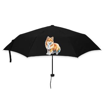 Islandhund Wasserfarben - Regenschirm (klein) - Schwarz - Vorne