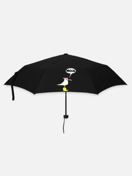 Moin Möwe Stiefel Sprechblase Frauen Gummistiefel - Regenschirm (klein) - Schwarz