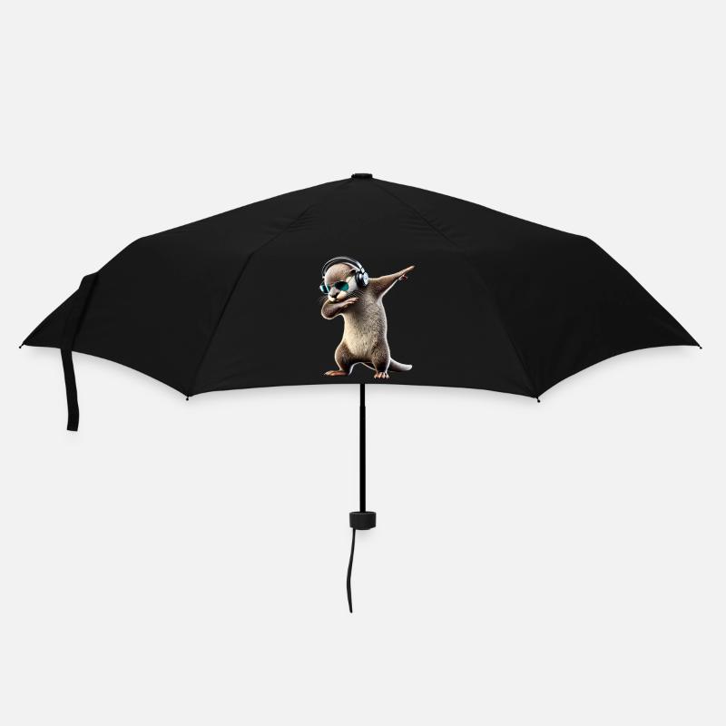 Lustiger Dabbing Otter Dance Tierliebhaber Dab - Regenschirm (klein) - Schwarz