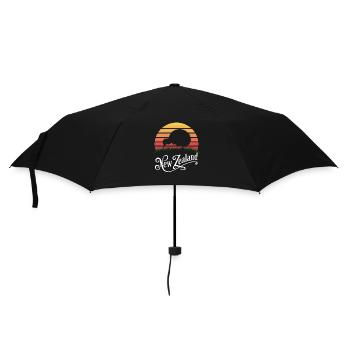 New Zealand Kiwi Silhouette Souvenir Design - Regenschirm (klein) - Schwarz - Vorne