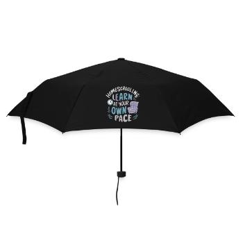 Homeschool Mom Dad Family Life Community Journey - Umbrella (small) - black - Front